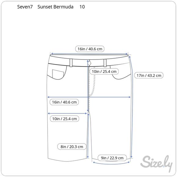 Seven7 Shorts 10 Womens Mid Rise Sunset Bermuda Blue White Striped Raw Hem Casua - Picture 2 of 5